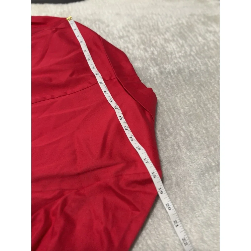 New Ashley Stewart Women's Red Ruched 3/4 Sleeves‎ Blazer Jacket Size 18